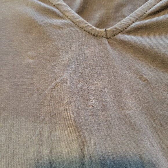 NEW POL Small Olive Tunic Top Cotton Blend Crochet Lace Eyelet Peplum Tie Neck - Picture 16 of 16